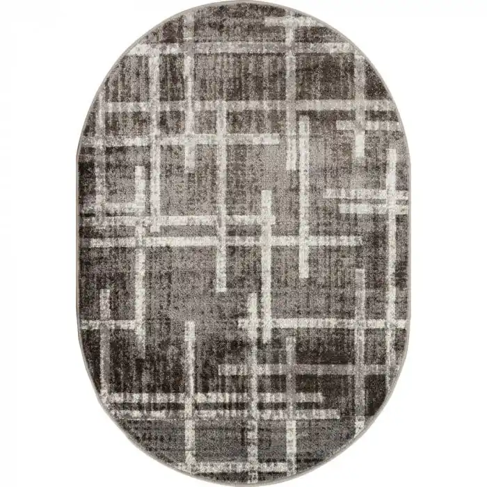 Akční Cena Kusový koberec Rave ovál 24009 199 šedý - 160 x 230 cm ovál
