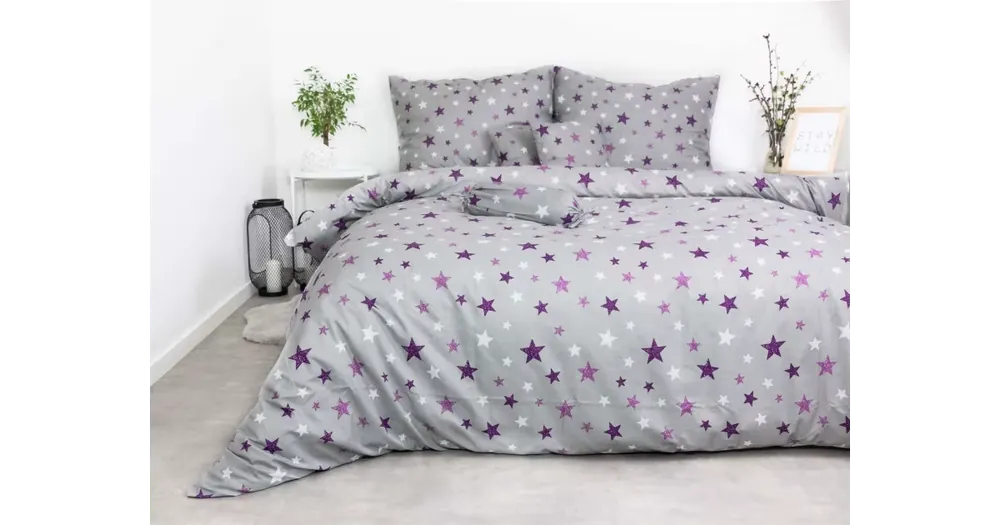 7dílná sada francouzského povlečení Camilla fialové – s prostěradlem 220 × 230 cm Koupit Online