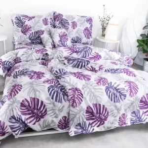 Hit Sezóny 8dílná sada povlečení na 2 postele Iryna fialové – s prostěradlem 220 × 230 cm