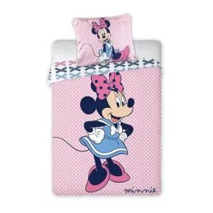 Bavlněné povlečení do postýlky – Minnie s Puntíky Cenová Bomba