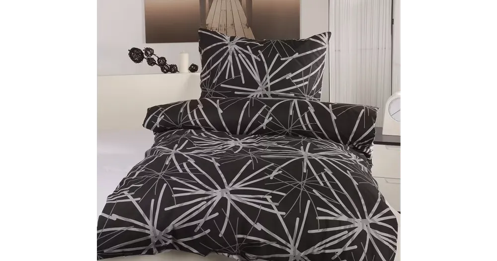 Top Prodej BAVLNĚNÉ POVLEČENÍ na 2 postele - Alexa černá