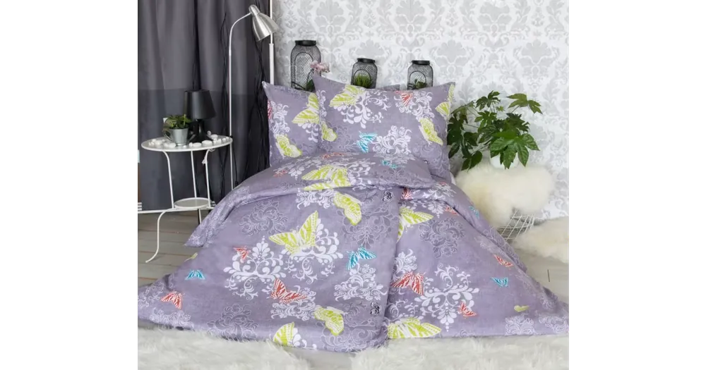 Autentický BAVLNĚNÉ POVLEČENÍ na 2 postele - Denisa šedá