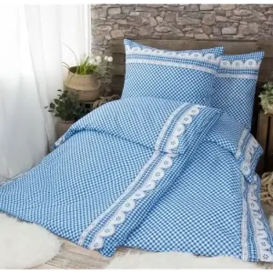 BAVLNĚNÉ POVLEČENÍ na 2 postele - Malvina modrá Nejlepší Cena