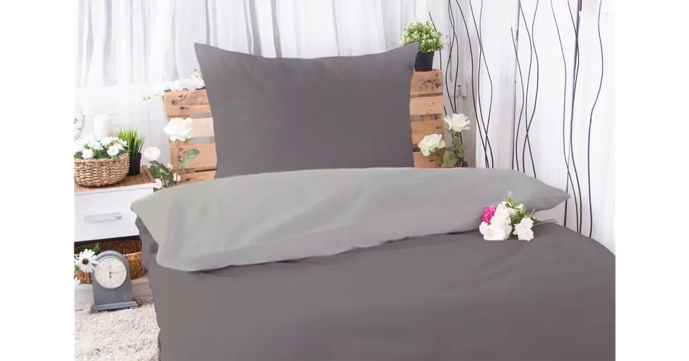 BAVLNĚNÉ POVLEČENÍ na 2 postele - Michaela DUO tmavě šedá/světle šedá Tovární Cena