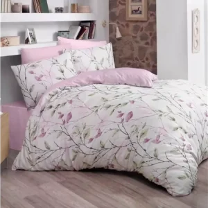 BAVLNĚNÉ POVLEČENÍ Renforcé - Blossom růžová Sezónní Sleva