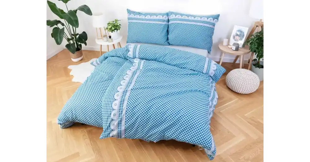 Bavlněné povlečení Renforcé – Chalupa modrá Nejlepší Cena