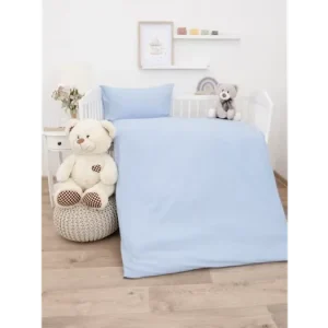 Aktuální Bavlněné povlečení Renforcé do postýlky - Jasmine světle modrá