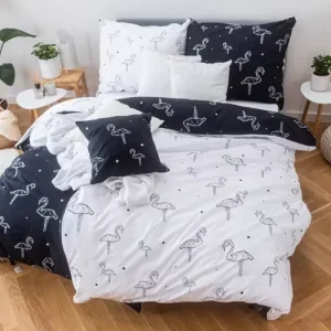 Bavlněné povlečení Renforcé – Flamingo origami Značkový