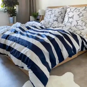 Časově Omezené Bavlněné povlečení Renforcé – Stella modré