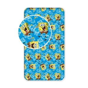 Bavlněné prostěradlo 90 × 200 cm – Sponge Bob "Blue" Omezená Nabídka