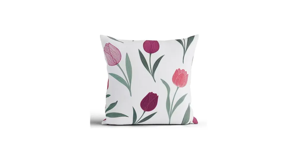 Výhodná Nabídka Bavlněný povlak na polštář Renforcé 40 x 40 cm - Květy tulipánů fialové