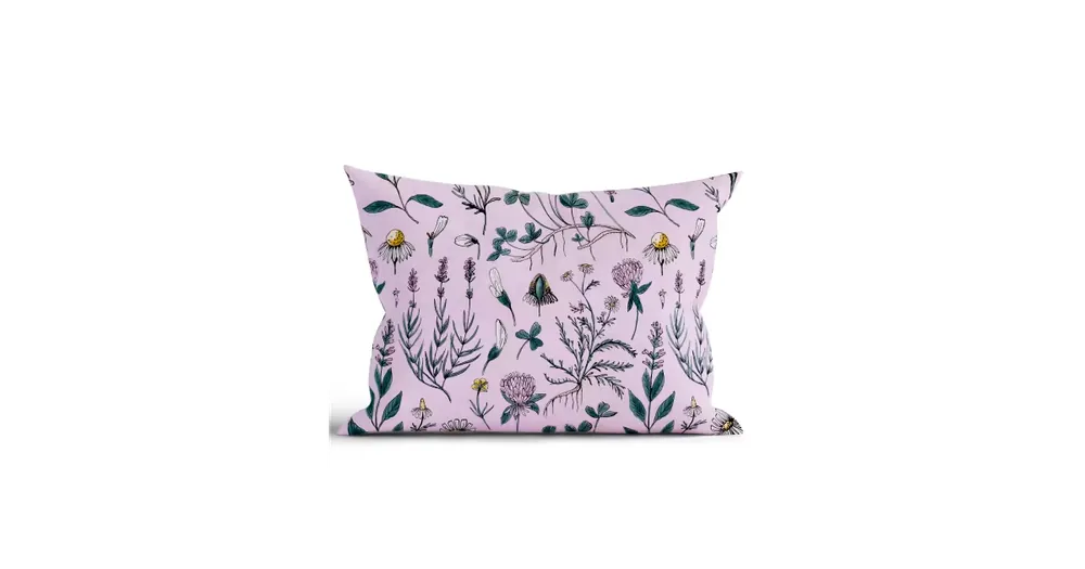 Bavlněný povlak na polštář Renforcé 40 x 60 cm - Herbář starorůžový Super Cena