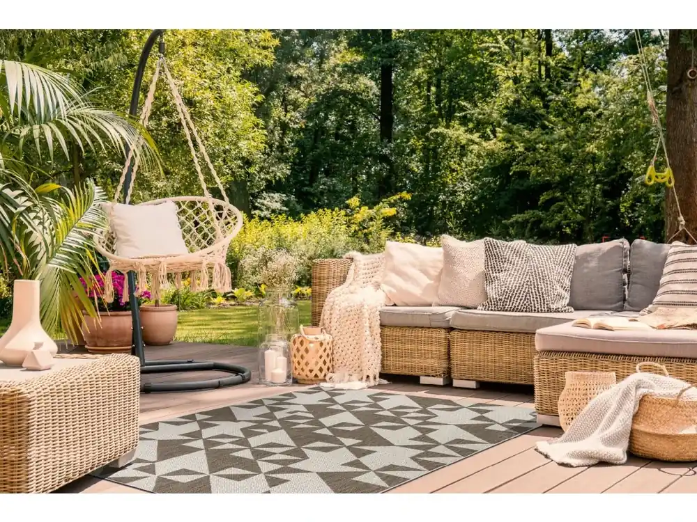 Expresní Doručení Odolný koberec Sisi Floorlux - trojúhelníky 3 - hnědý/krémový