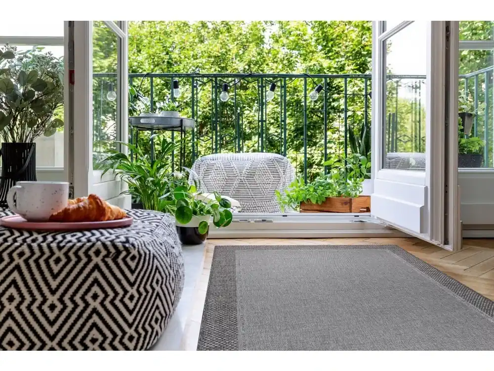 Odolný koberec Sisi Boho - rám - tmavě šedý Vysoce Kvalitní