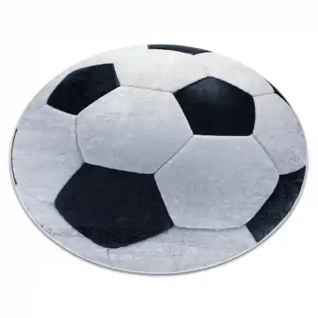 BAMBINO 2139 mycí kobereček kulatý - Fotbal pro děti protiskluz - černý / bílá Finální Výprodej
