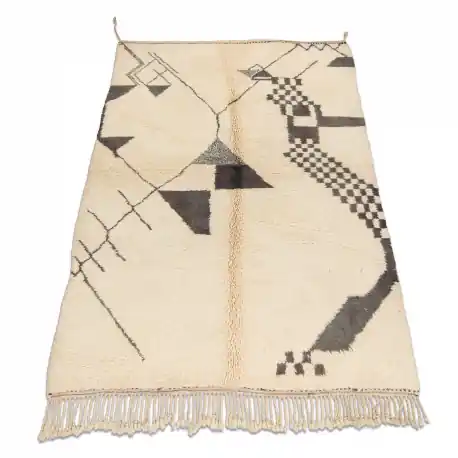 Výhodná Nabídka Koberec BERBER MR1801 Beni Mrirt, ručně tkaný z Maroka, Boho - béžová / šedá