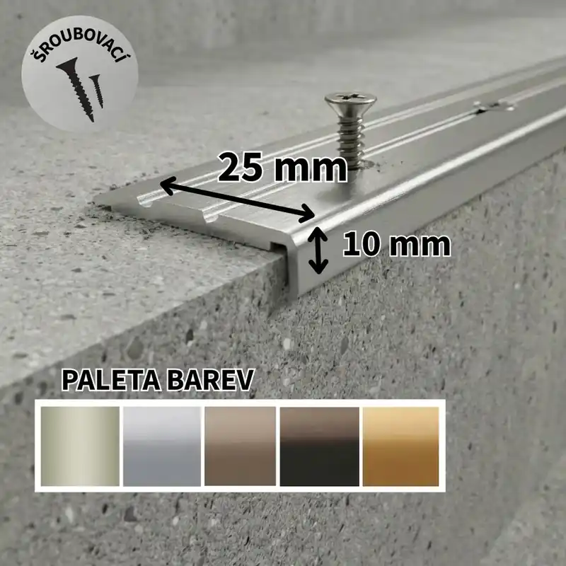 A 31 SCHODOVÉ LIŠTY - ŠROUBOVACÍ, 25×10 mm Akční Cena