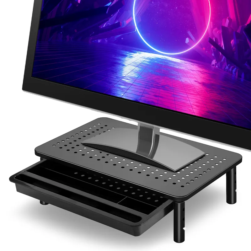 Stojan na notebook / monitor NANKIN se zásuvkou černý Sezónní Sleva