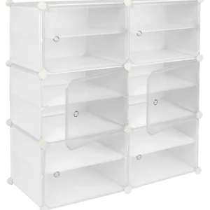 Úložné boxy na boty PETRA bílé Zlevněný