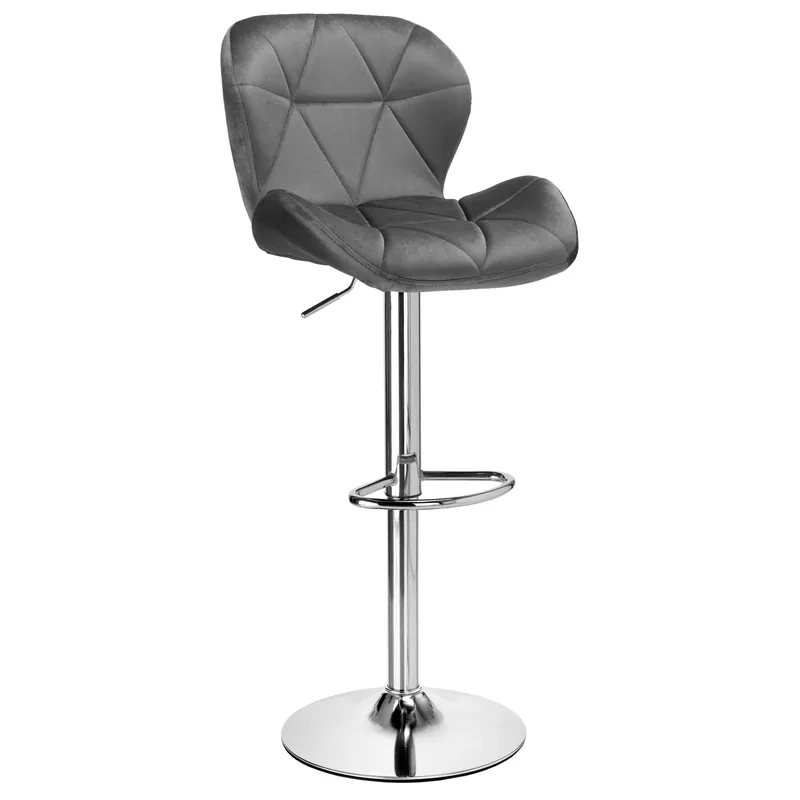 Cenová Bomba Barová židle GORDON sametová, stříbrná / grafitová
