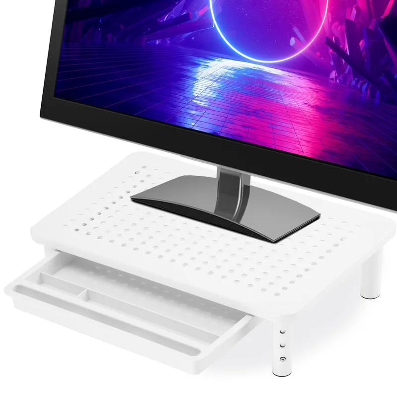 Dokud Zásoby Vydrží Stojan na notebook / monitor NANKIN se šuplíkem bílý
