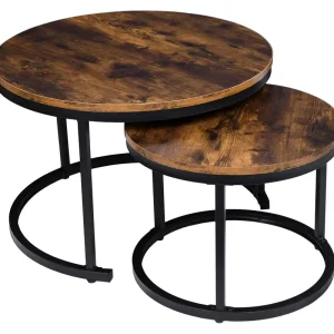 Sada 2 konferenčních stolků GALEN 70 cm Rustic Expresní Doručení