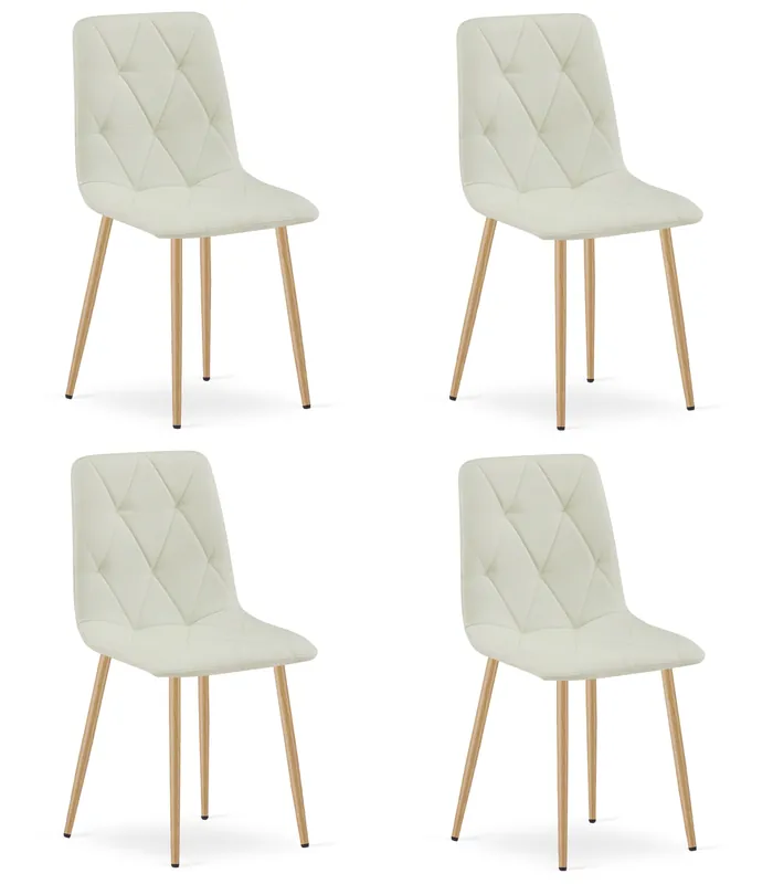 Set čtyř jídelních židlí LIBRA béžové / hnědé nohy (4 ks) Top Prodej