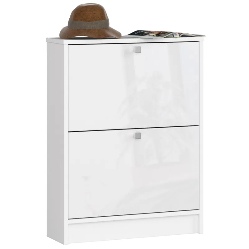 2 křídlový botník 60 cm lesklý bílý Víkendová Akce