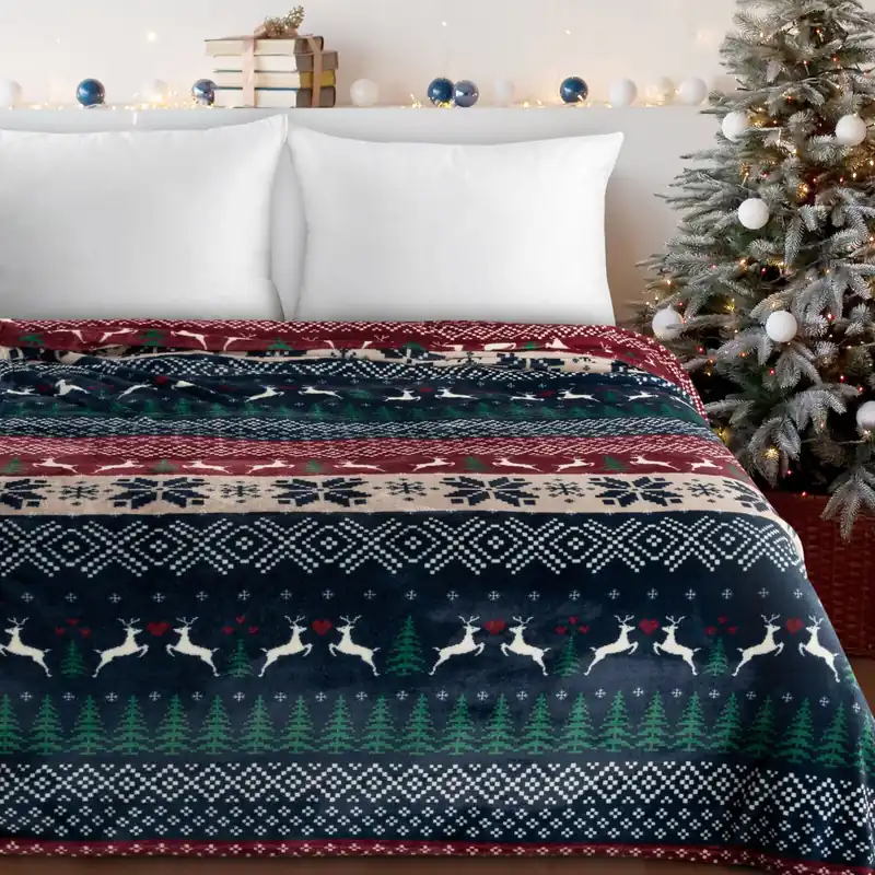 Nejlepší Volba Deka CHRISTMAS 26 modrá / červená