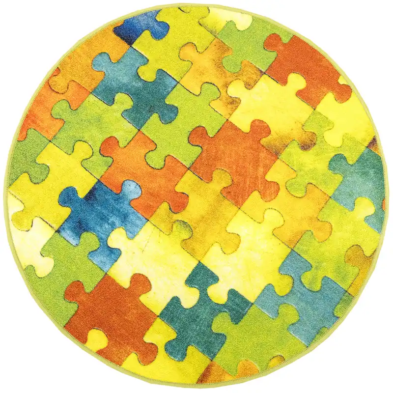 Autentický Koberec Puzzle vícebarevný kruh