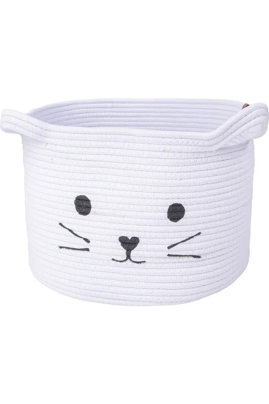Úložný košík KITTY pletený, krémový Nejlepší Volba