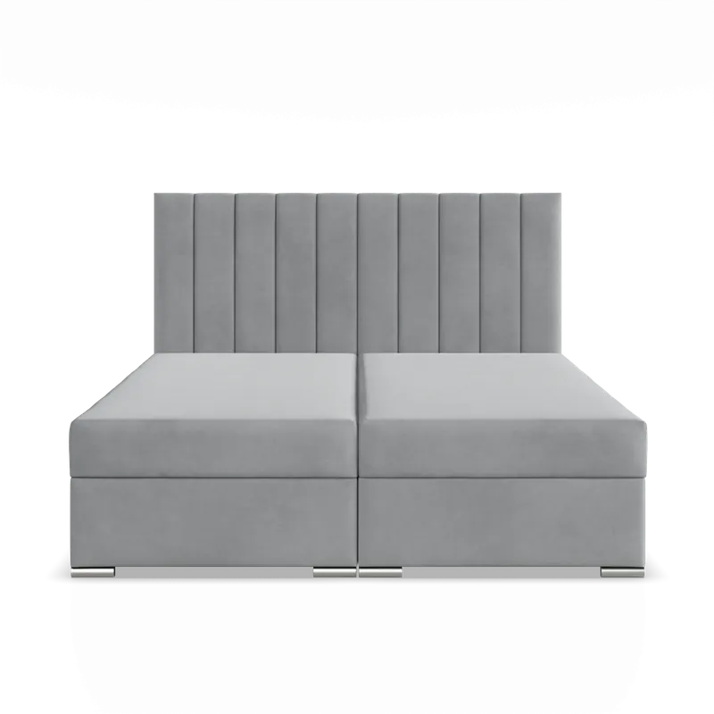 Manželská postel AGEN Velvet 160×200 cm světle šedá Kup Teď