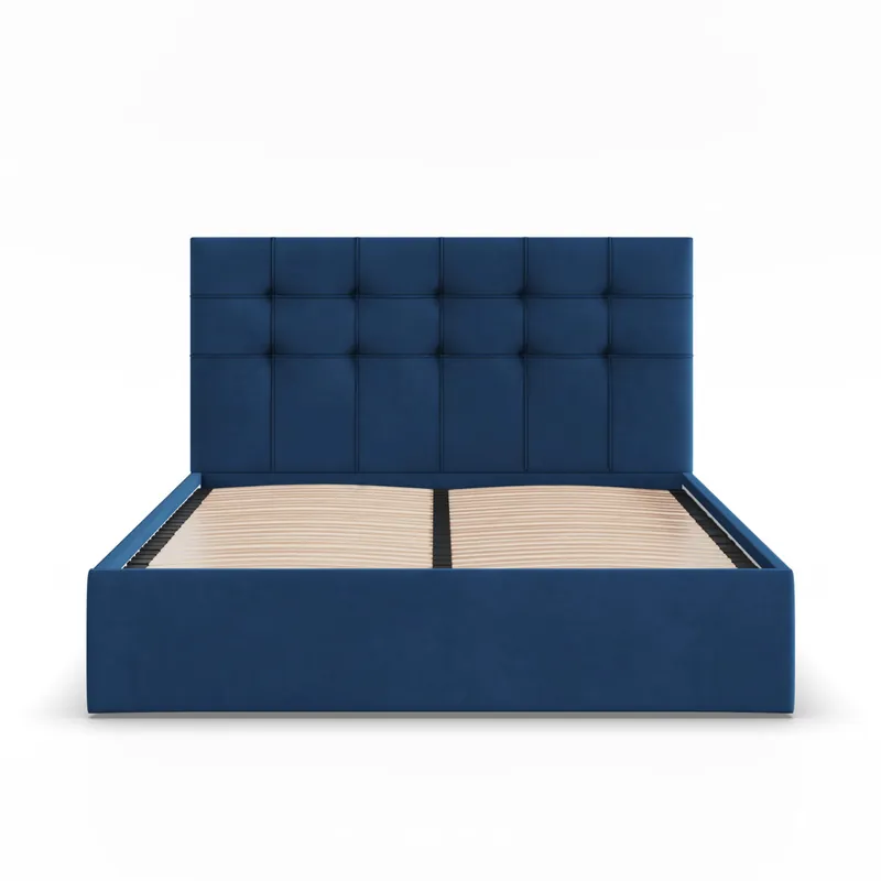 Nejlepší Volba Manželská postel SORIA Velvet 140×200 cm tmavě modrá