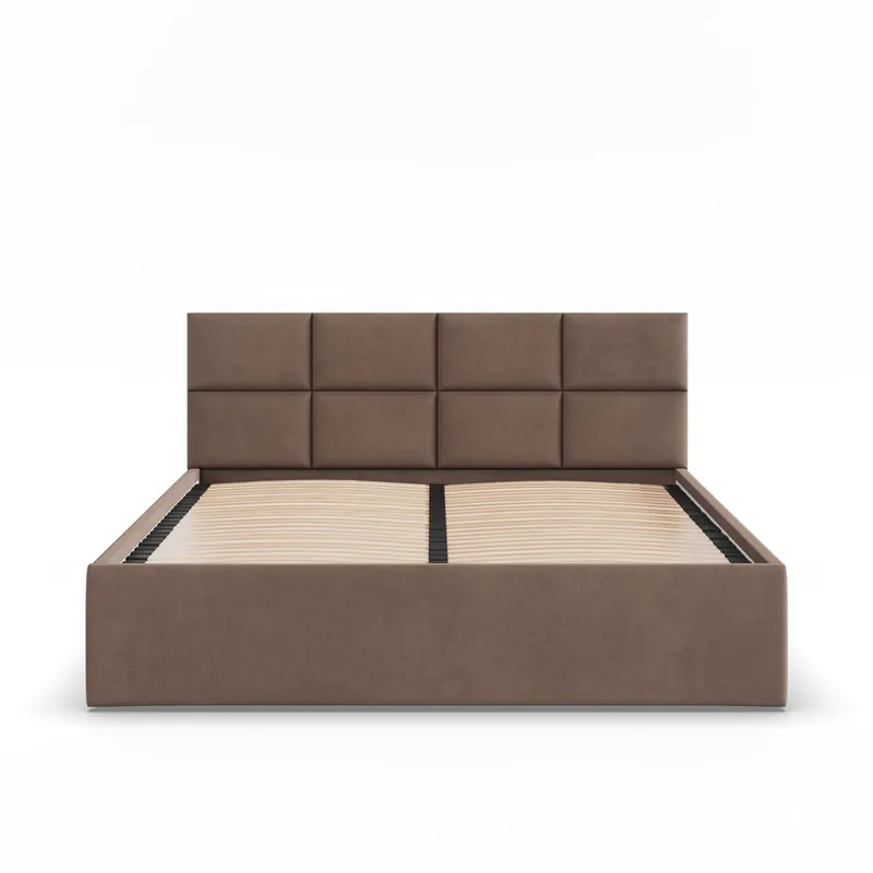 Manželská postel BORGO Velvet 160×200 cm hnědá Pouze Dnes