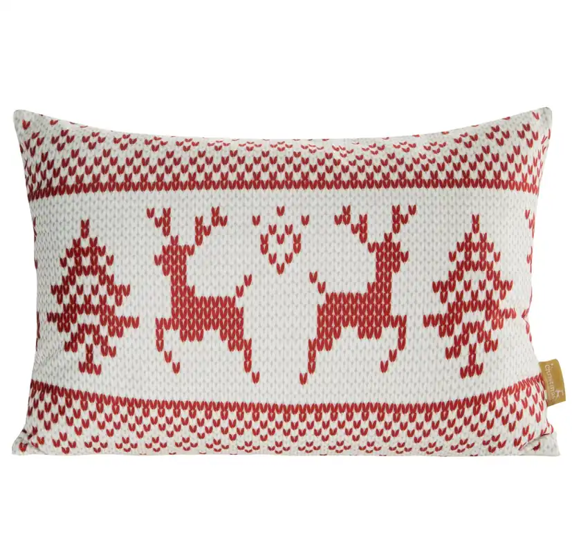 Ihned K Objednání Povlak na polštář NOEL 02 bílá / červená