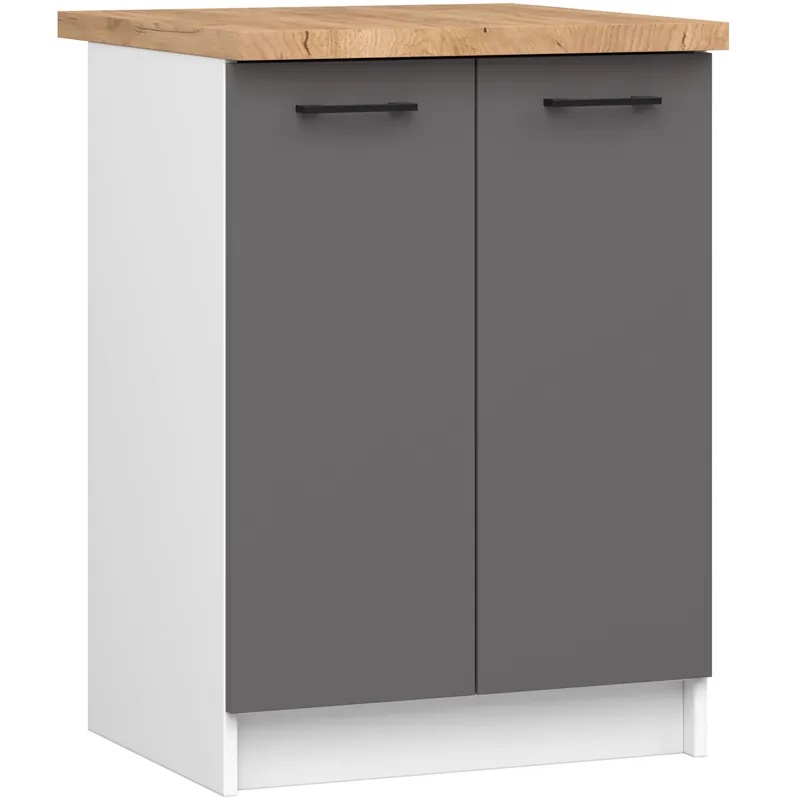Spodní kuchyňská skříňka s deskou OLIWIA S60 bílá / grafitová / šedá Výprodej
