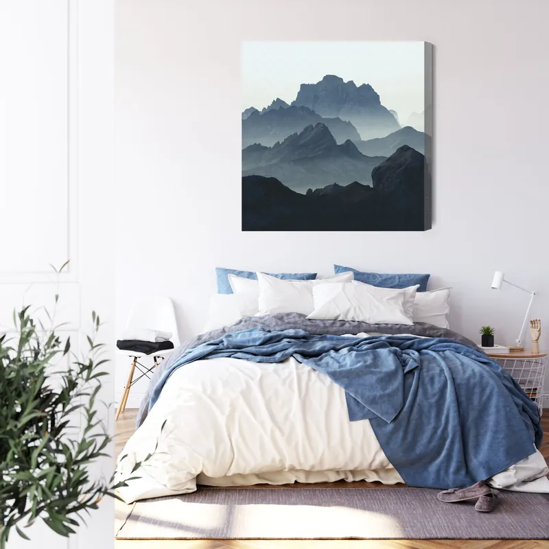 Tovární Cena Obraz Canvas hory / ombré - na plátně