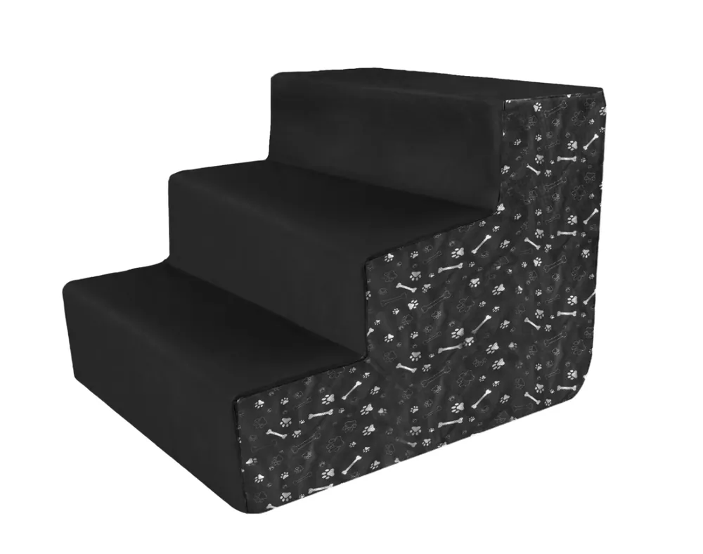 Akční Nabídka Schody pro psy 342533A černé, tlapky / kostičky