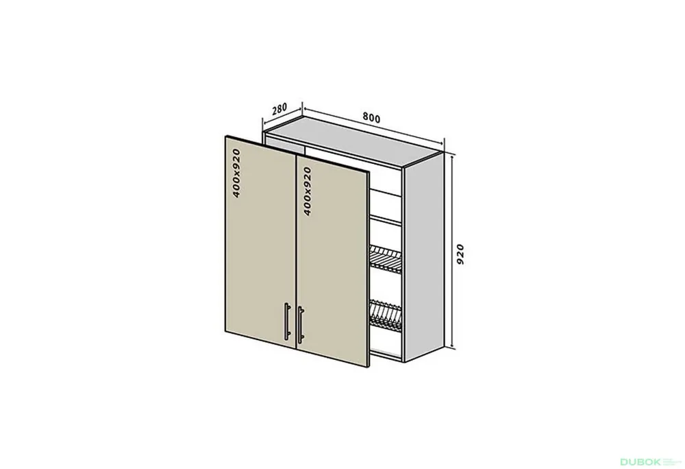 V49 Skříňka 2D 80 Sušák Interno Pouze Dnes
