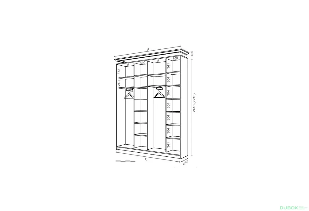 Korpus 2500x450 Rim-Veneziano 4D 2,5 m Nejlepší Volba