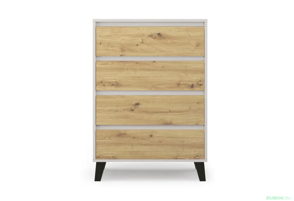 Komoda Borg 4s/70 kašmír / dub artisan Akční Cena