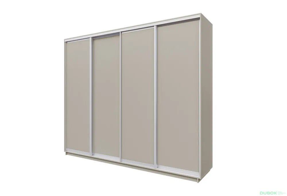 Must-Have Šatní skříň IMD 3 2270x2520x600 k.Nympheya Alba, f.Kombinace č. 9 Nympheya Alba / 3 ks, f.Kombinace č. 10 Zrcadlo stříbrné / 1 ks, profil stříbrný