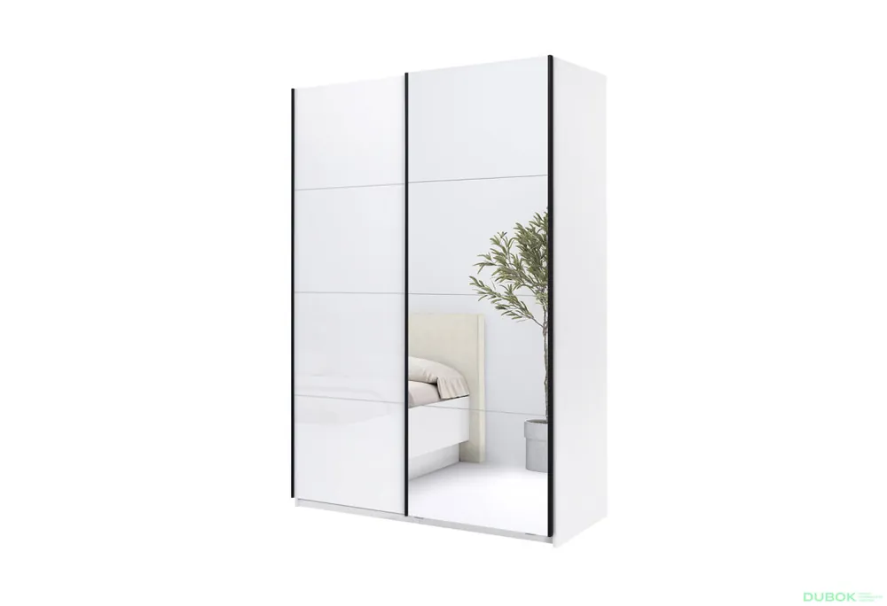 Must-Have Skříň s posuvnými dveřmi 1.5х2.1m (Dveře bílý lesk/Zrcadlo) Mila