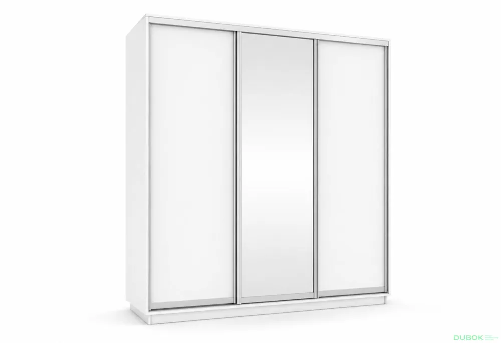 Nová Kolekce Skříň s posuvnými dveřmi 2000x2200x600 2LTD 1 Zrcadlo Nymphea Alba, profil stříbrný