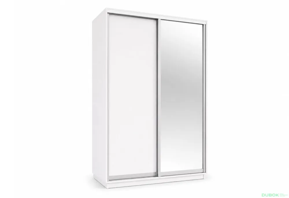 Tovární Cena Skříně s posuvnými dveřmi 1500x2400x600 1LTD 1 Zrcadlo Nymphea Alba, profil stříbrný