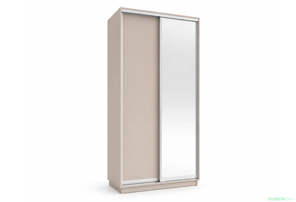 Finální Výprodej Skříň s posuvnými dveřmi 1200x2200x600 1LTD 1 Zrcadlo Kašmír, profil stříbrný