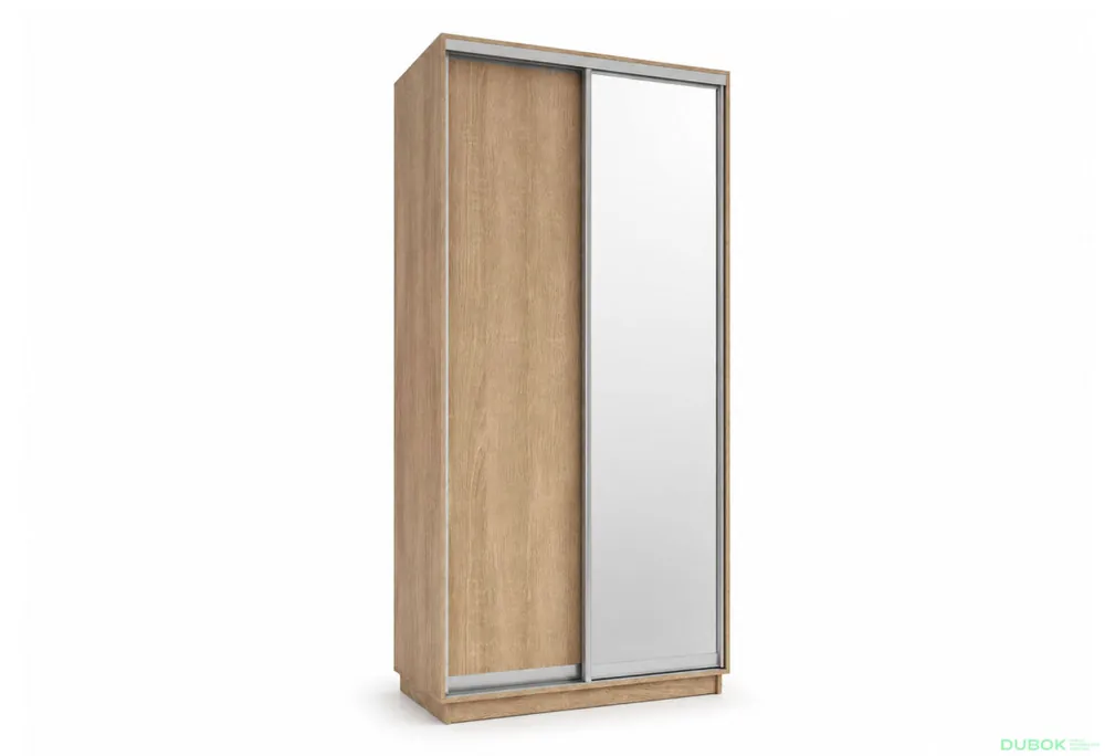 Jen Po Omezenou Doba Skříně s posuvnými dveřmi 1200x2400x600 1LTD 1 Zrcadlo Dub Sonoma, profil stříbrný