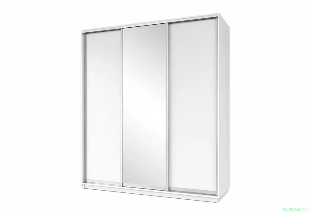Skříň s posuvnými dveřmi 2700x2400x600 2LTD 1 zrcadlo nymphaea alba, profil stříbrný Oblíbený
