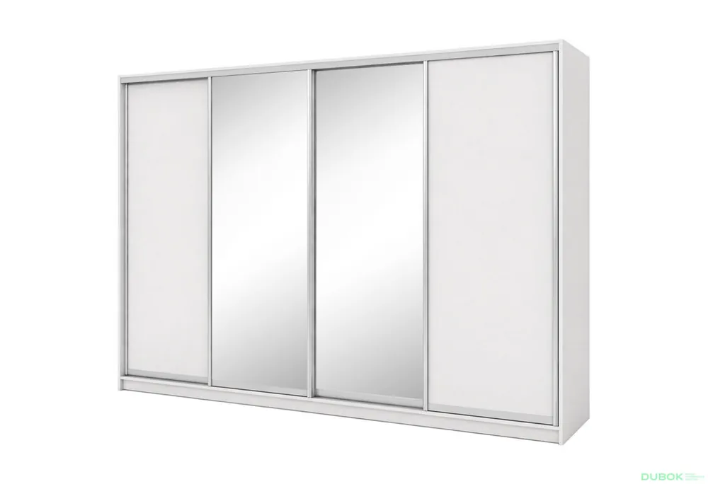 Odeslání Ihned Skříň s posuvnými dveřmi 3000x2200x600 2LTD 2 zrcadla nymphaea alba, profil stříbrný