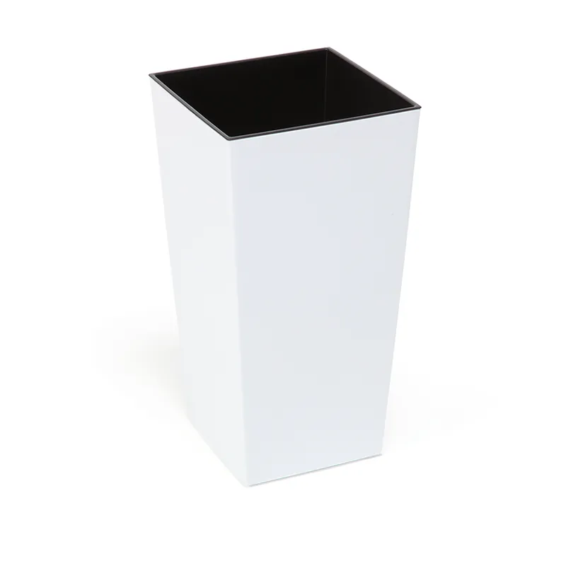 Vysoký květináč Finezia lesk bílý (12 x 12 x 12,5) Tovární Cena